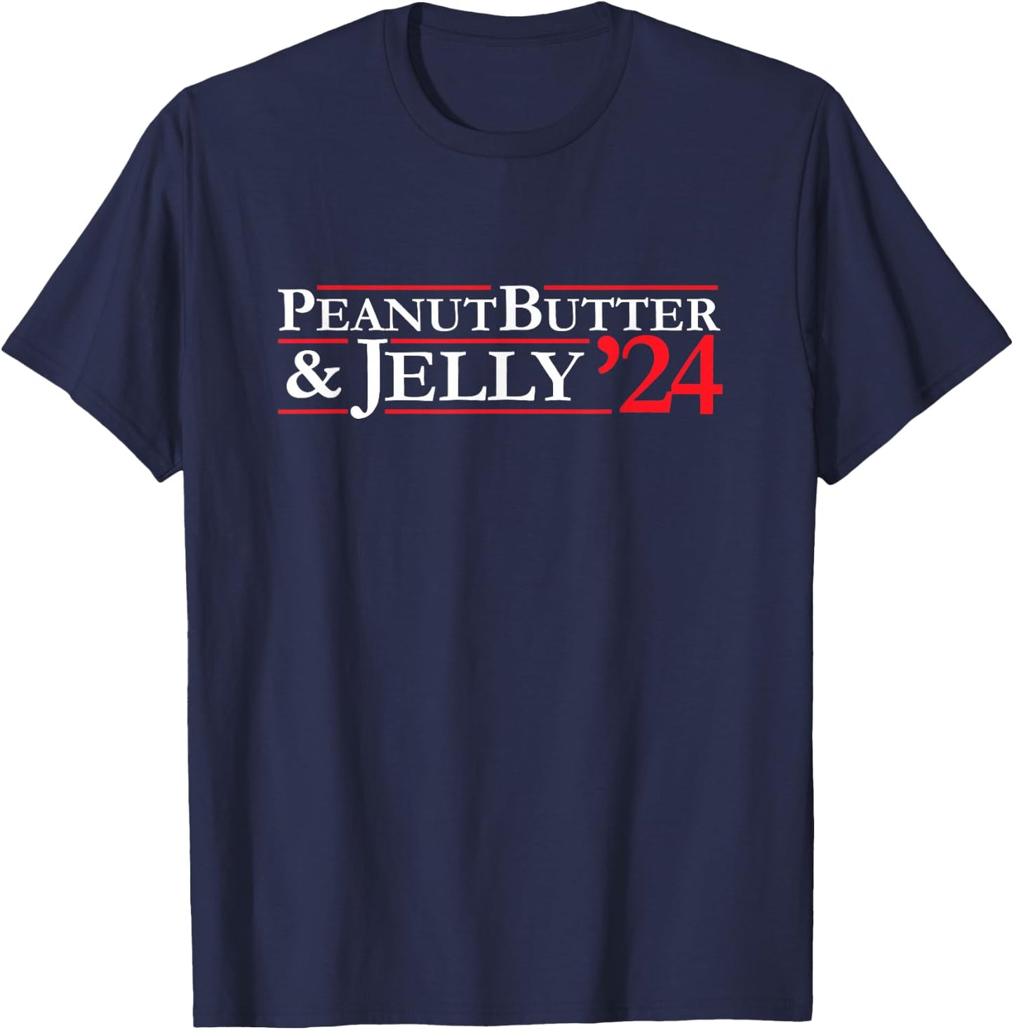 Novelty 2024 Election Campaign | '24 Peanut Butter & Jelly T-Shirt - T-Shirt | Navy