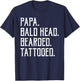 Papa Bald Head Bearded Tatooed Viking Bearded Men T-Shirt - T-Shirt | Navy