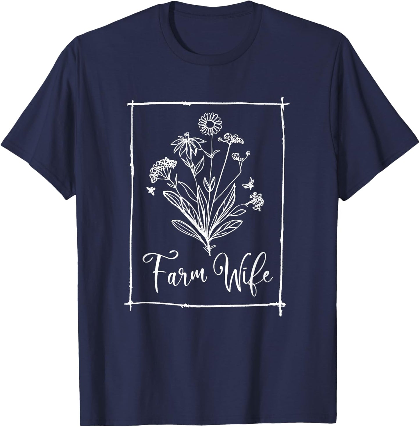 Farm Wife Funny Farmer Crops Animal Farming Lover Gift Women T-Shirt - T-Shirt | Navy