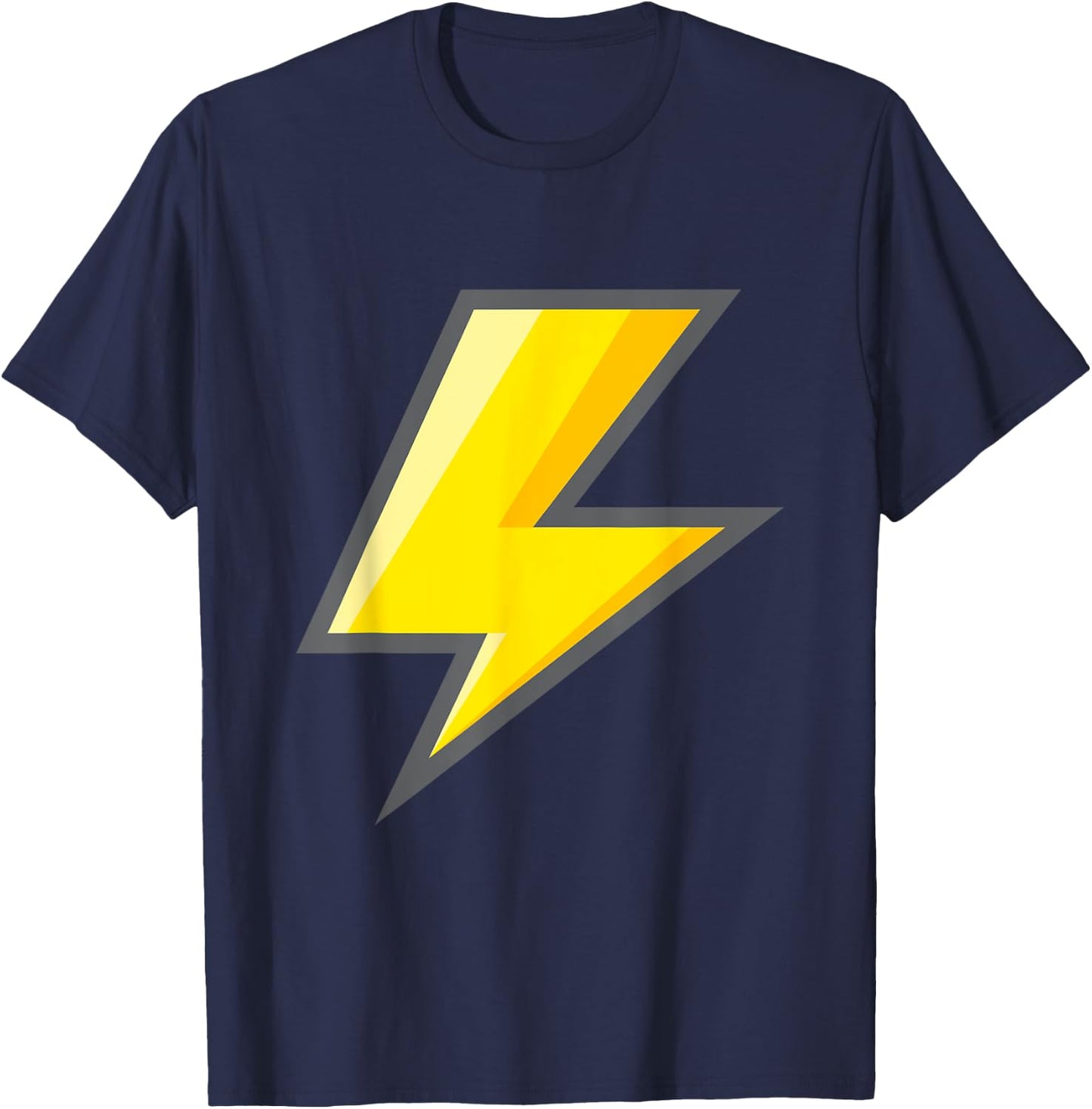 Yellow Lightning Bolt Easy Halloween Costume T-Shirt - T-Shirt | Navy