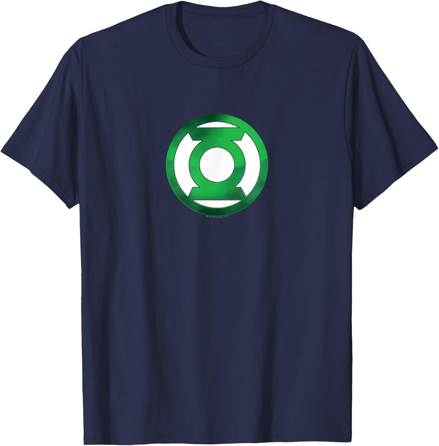 Green Lantern Green Chrome Logo T-Shirt - T-Shirt | Navy