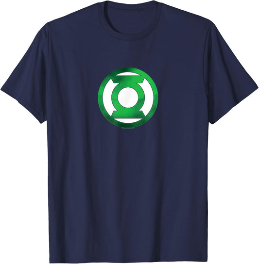 Green Lantern Green Chrome Logo T-Shirt - T-Shirt | Navy
