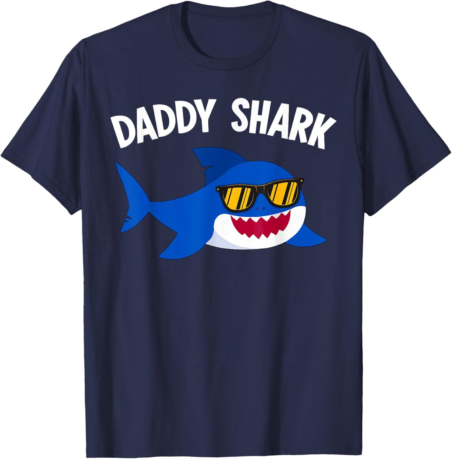 Shark Lover Funny Daddy Shark Father's Day T-Shirt - T-Shirt | Navy