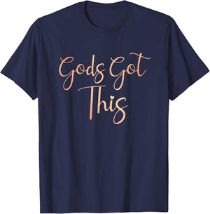 Jesus Loves You Christian Faith Inc. Gods Got This Christian Motivational T-Shirt - T-Shirt | Navy