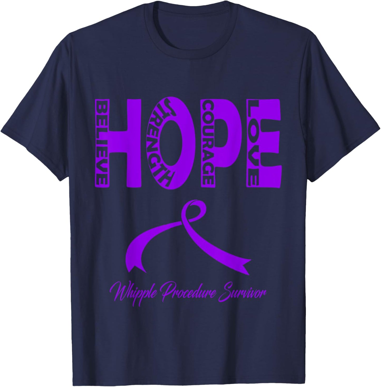 Whipple Procedure Awareness T-Shirt - T-Shirt | Navy