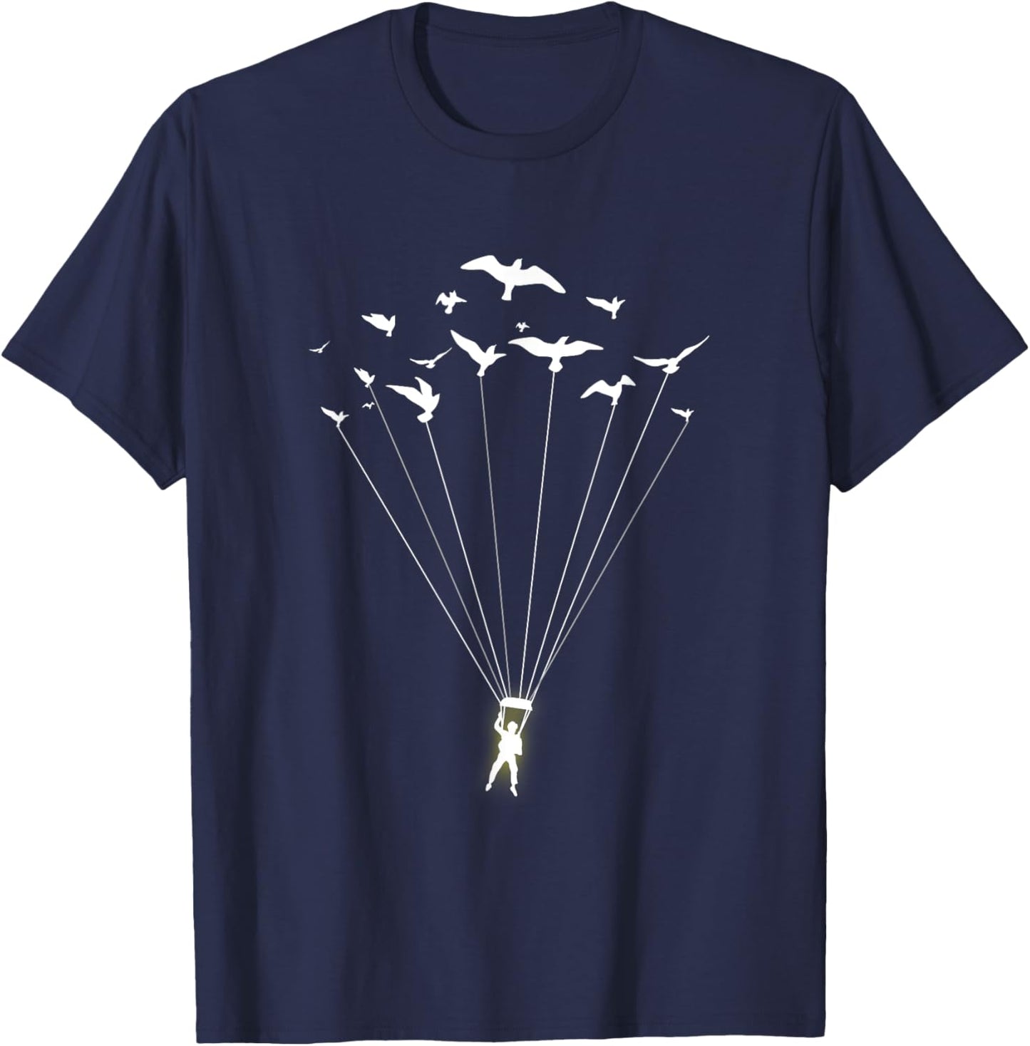 When Nature Rescues - Paragliding Flying Bird Parachute T-Shirt - T-Shirt | Navy