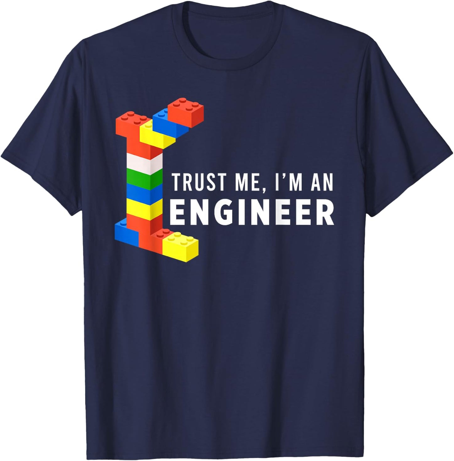 Funny Building Blocks Master Builder Engineer Construction T-Shirt - T-Shirt | Navy