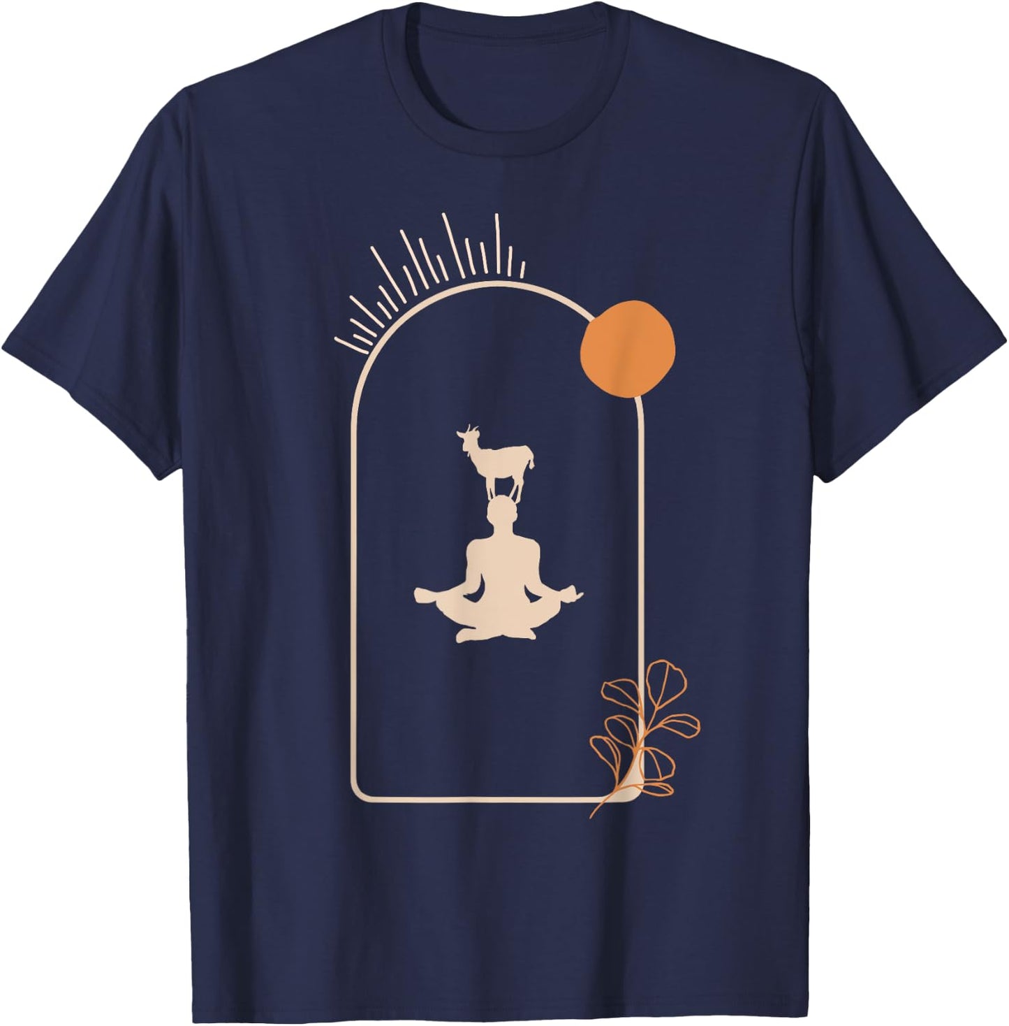 Goat Yoga Boho Vintage Style T-Shirt - T-Shirt | Navy