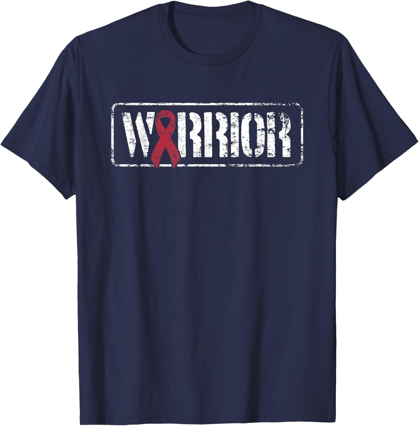 Multiple Myeloma Awareness - Burgundy Cancer Ribbon T-Shirt - T-Shirt | Navy