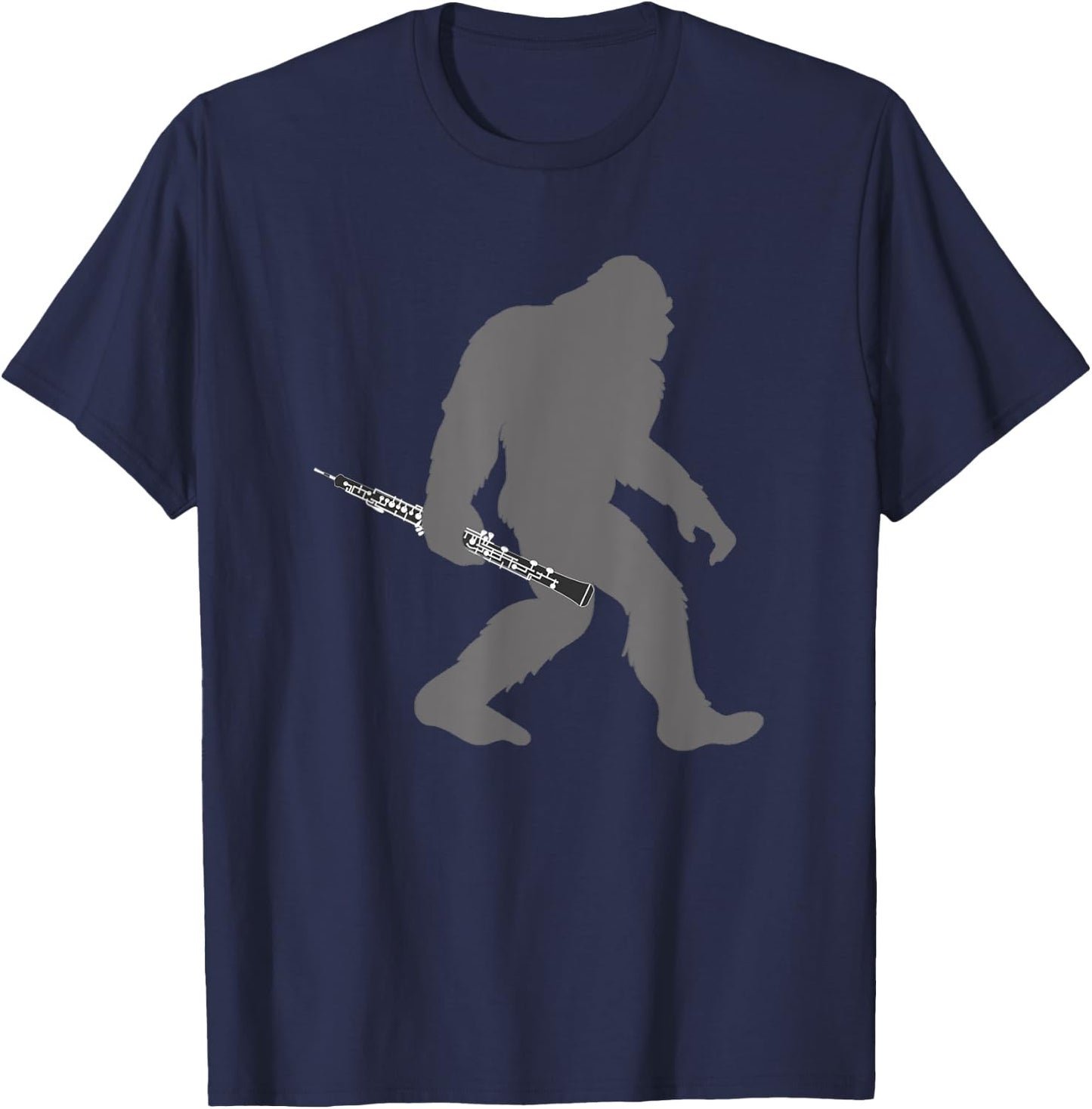Funny Oboist Bigfoot musician with Oboe T-Shirt - T-Shirt | Navy