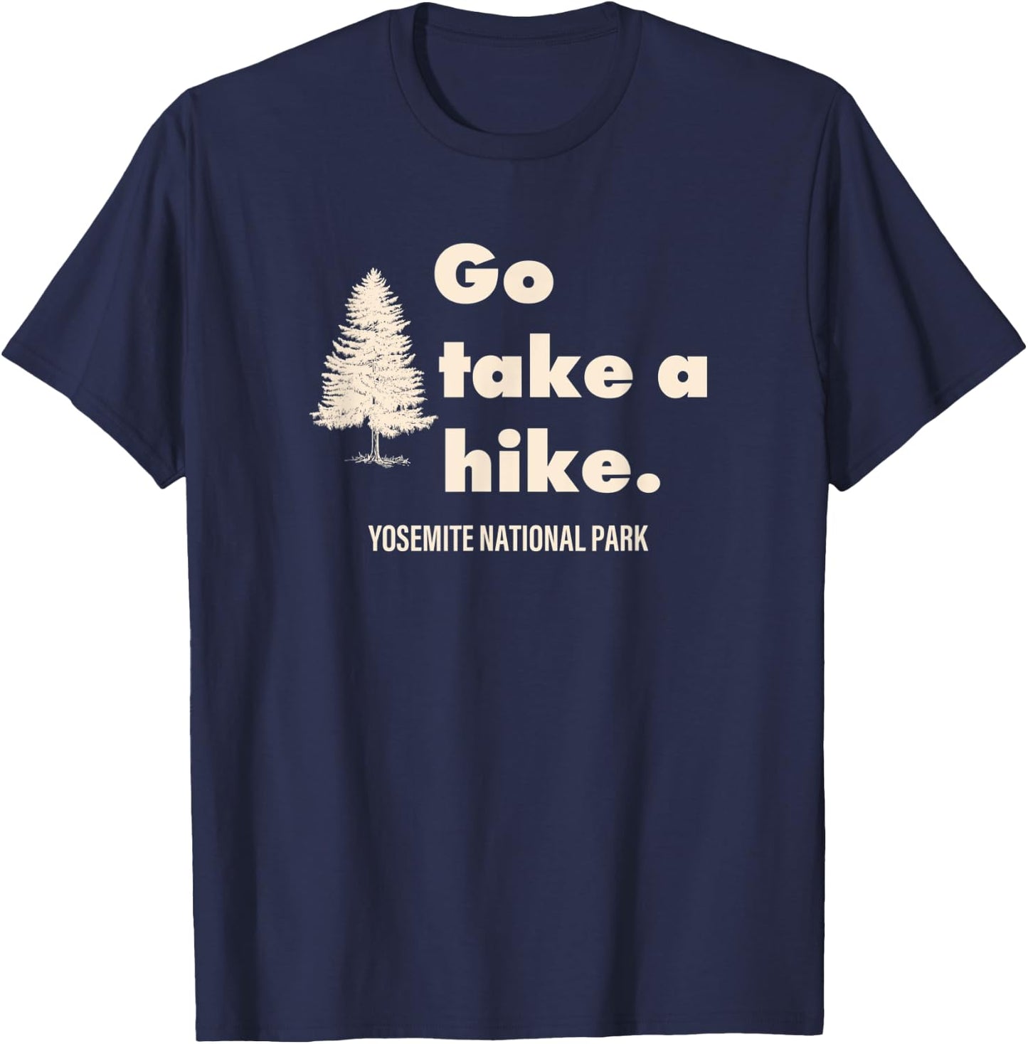 Yosemite National Park Go Take A Hike Retro T-Shirt - T-Shirt | Navy