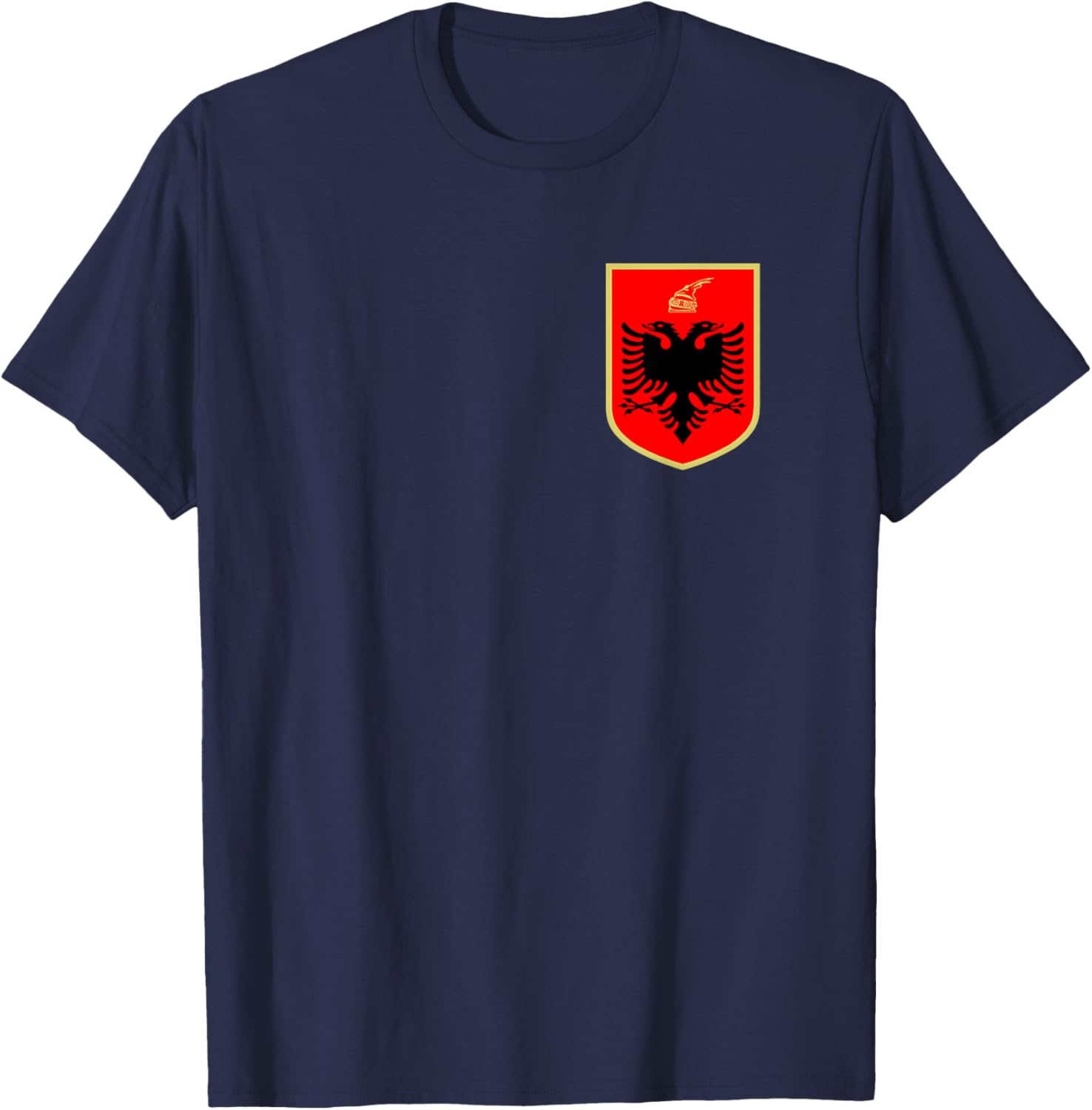 Republic of Albania Souvenir Two Headed Eagle of Shqiperia T-Shirt - T-Shirt | Navy