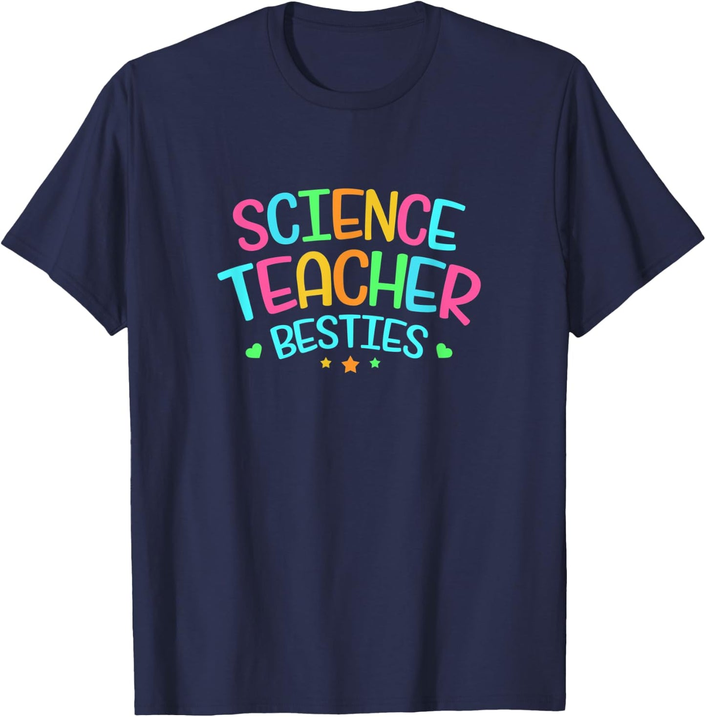 Teacher Bestie Design Colorful Science Gift T-Shirt - T-Shirt | Navy