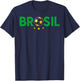 Vintage Brasil Brazil Flag Brazilian Pride Men Women Kids T-Shirt - T-Shirt | Navy
