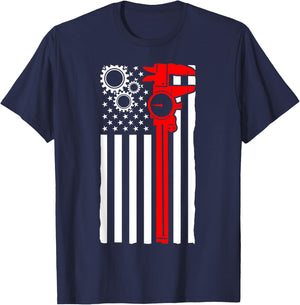 Machinist Flag Tools CNC Machine Operator Machining T-Shirt - T-Shirt | Navy