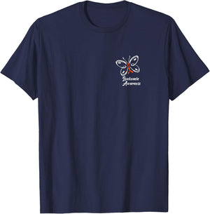 Ribbon Butterfly | Aml Leukemia Awareness T-Shirt - T-Shirt | Navy