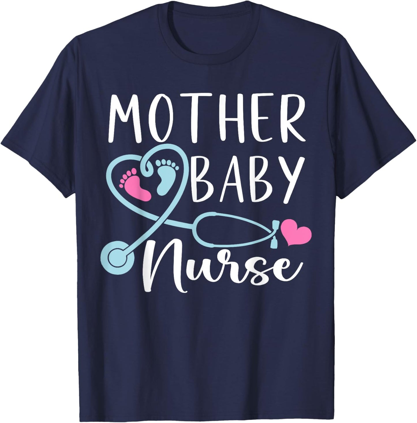 Postpartum Mother Baby Nurse Mom Baby Postpartum Nursing T-Shirt - T-Shirt | Navy