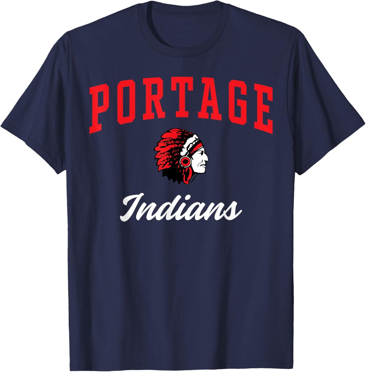 Portage High School Indians C3 T-Shirt - T-Shirt | Navy
