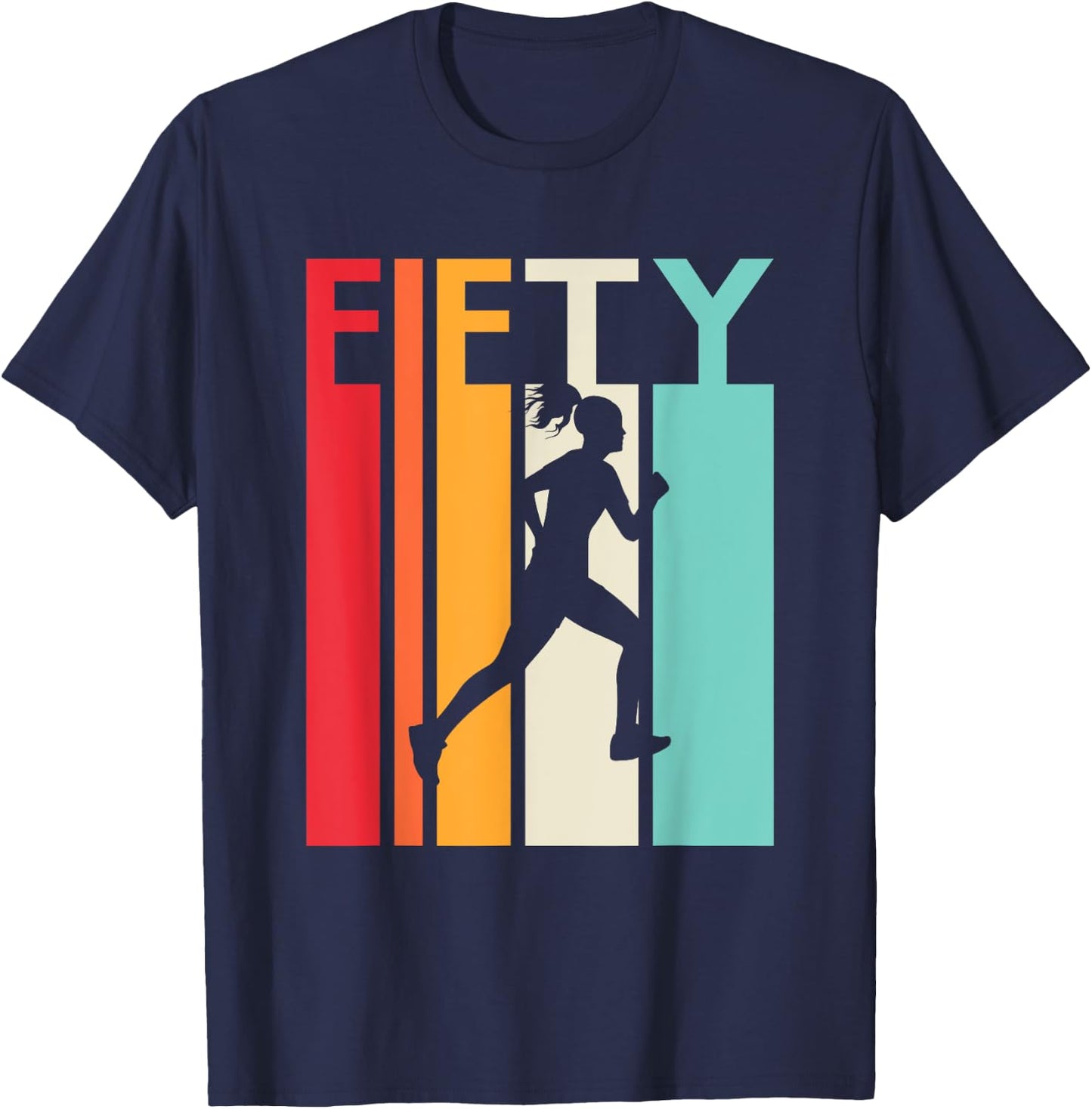 50th Birthday Gift Vintage Running Shirt for 50 Year Old T-Shirt - T-Shirt | Navy