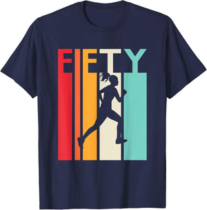 50th Birthday Gift Vintage Running Shirt for 50 Year Old T-Shirt - T-Shirt | Navy