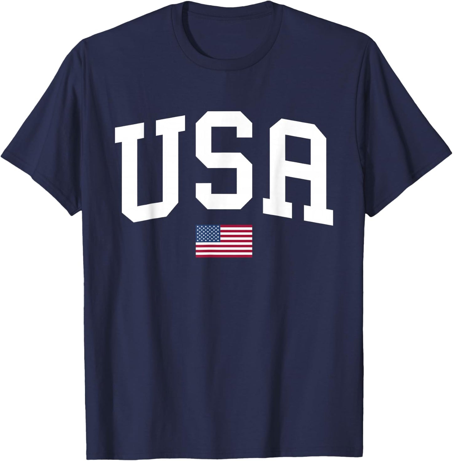 USA T Shirt Women Men Kids Patriotic American Flag July 4th T-Shirt - T-Shirt | Navy