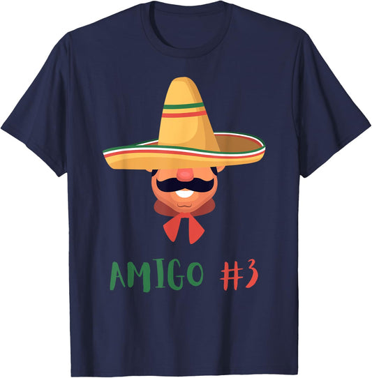 Funny Mexican Amigo #3 Group Matching DIY Halloween Costume T-Shirt - T-Shirt | Navy