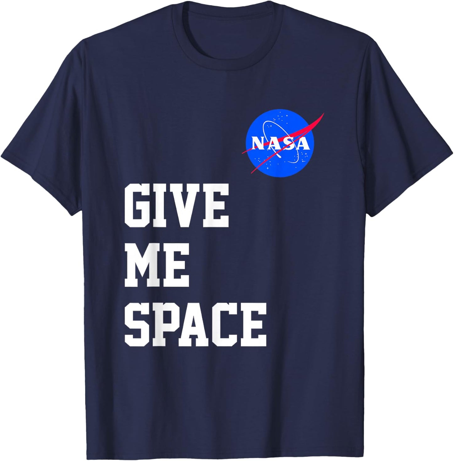 NASA Give Me Space Big Chest Text Logo T-Shirt - T-Shirt | Navy