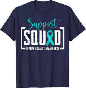Support Squad Sexual Assault Awareness Month Support Victim T-Shirt - T-Shirt | Navy