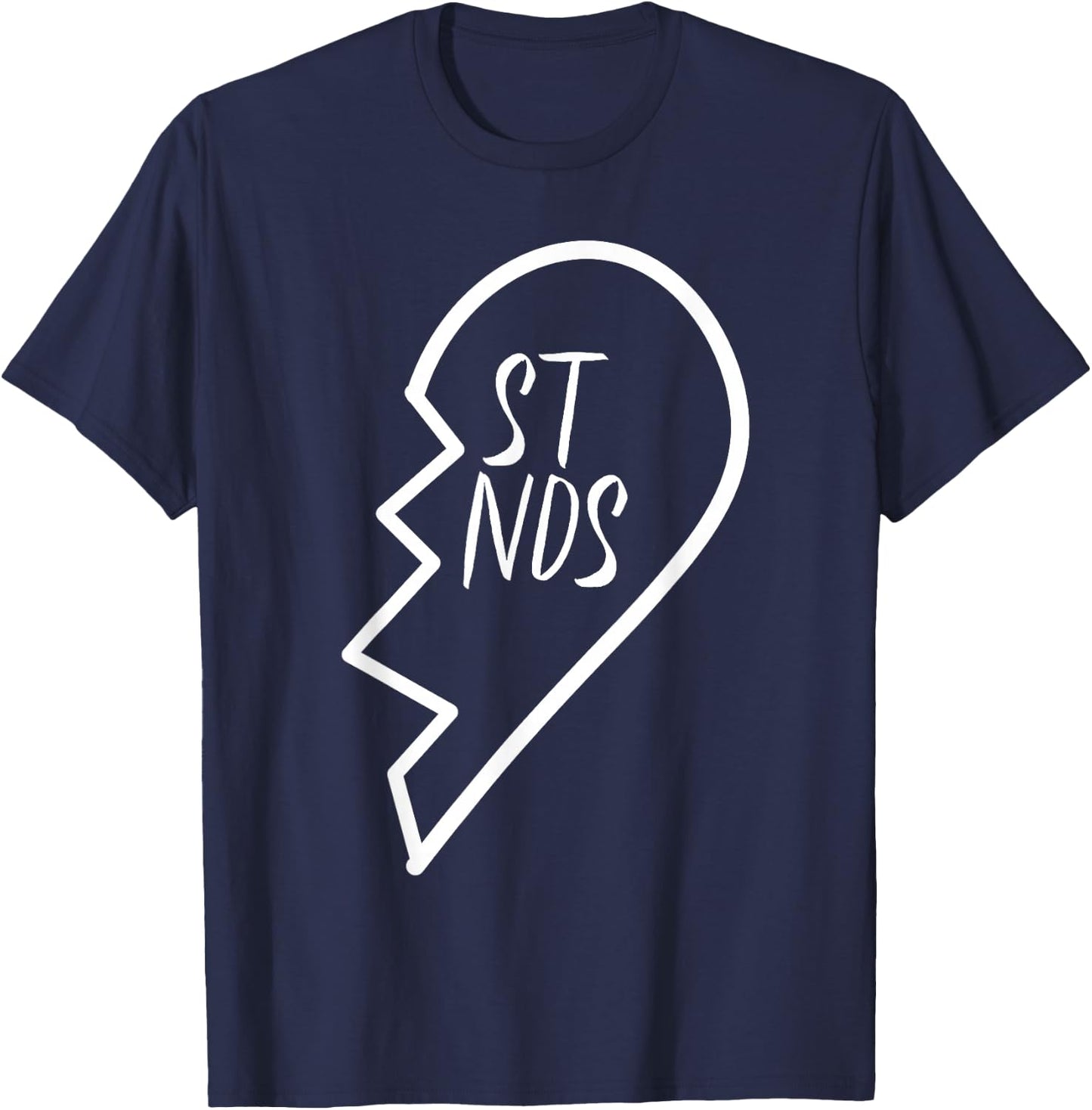 Best Friends Apparel Matching Broken Heart Second Half #2 T-Shirt - T-Shirt | Navy