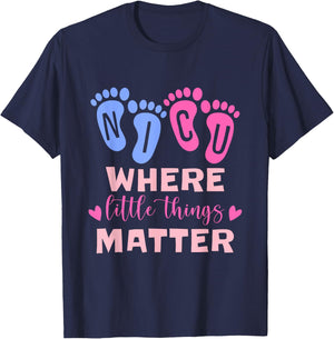 NICU Where Little Things Matter T-Shirt - T-Shirt | Navy