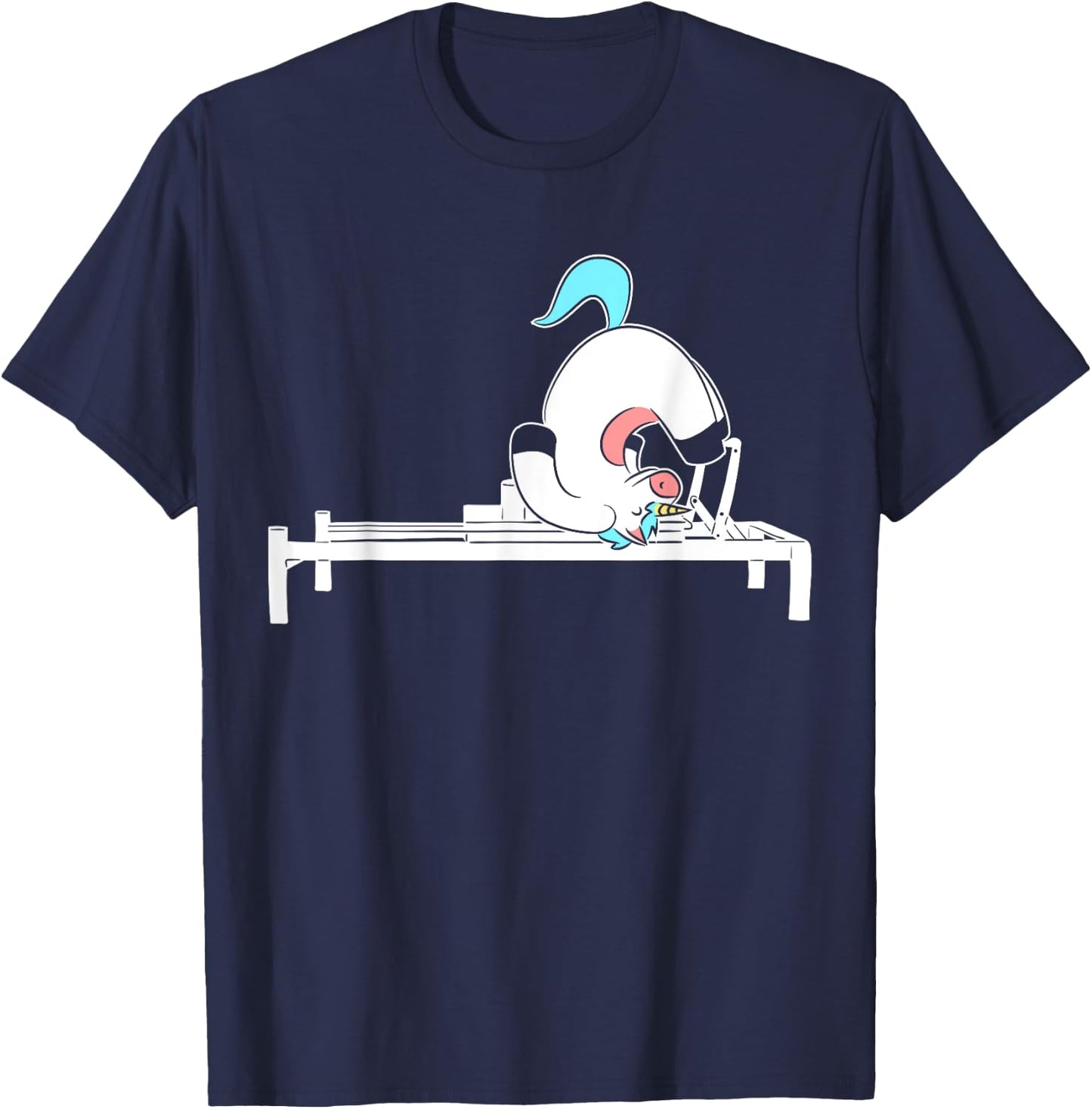 Pilates Unicorn Fitness Exercise Training Meditation T-Shirt - T-Shirt | Navy