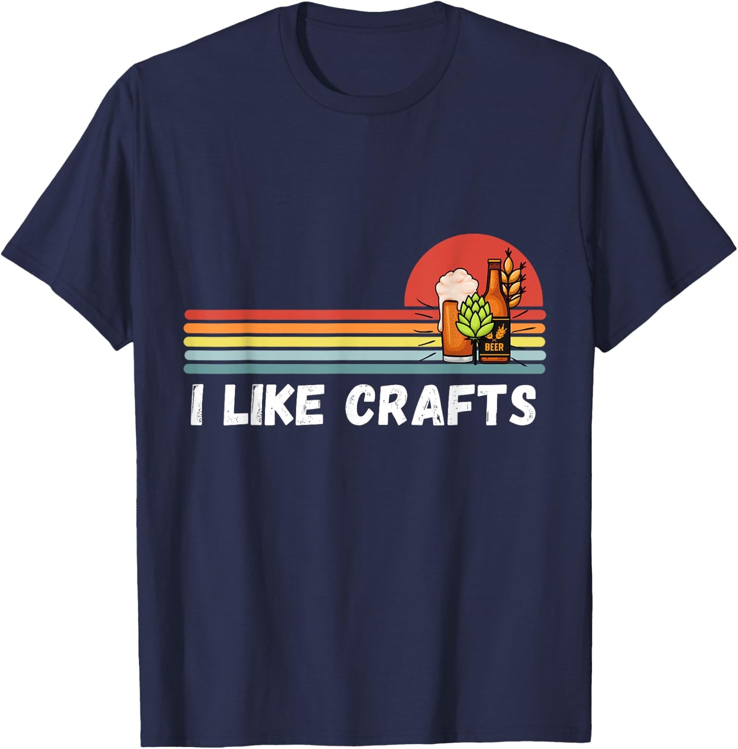I Like Crafts Craft Beer Shirts Women Vintage T-Shirt - T-Shirt | Navy