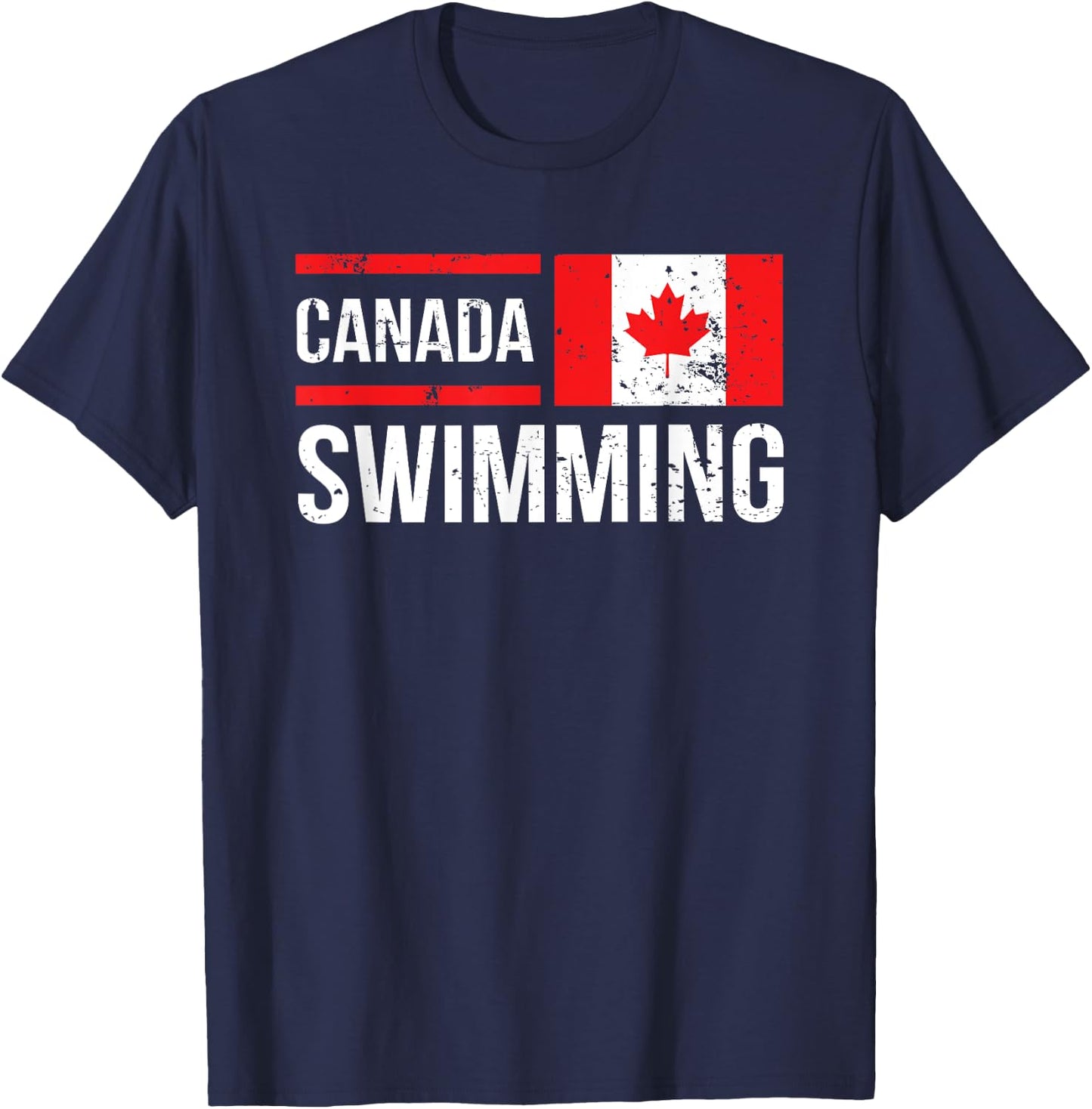 Canada Swim Team Competitive Canadian Flag T-Shirt - T-Shirt | Navy