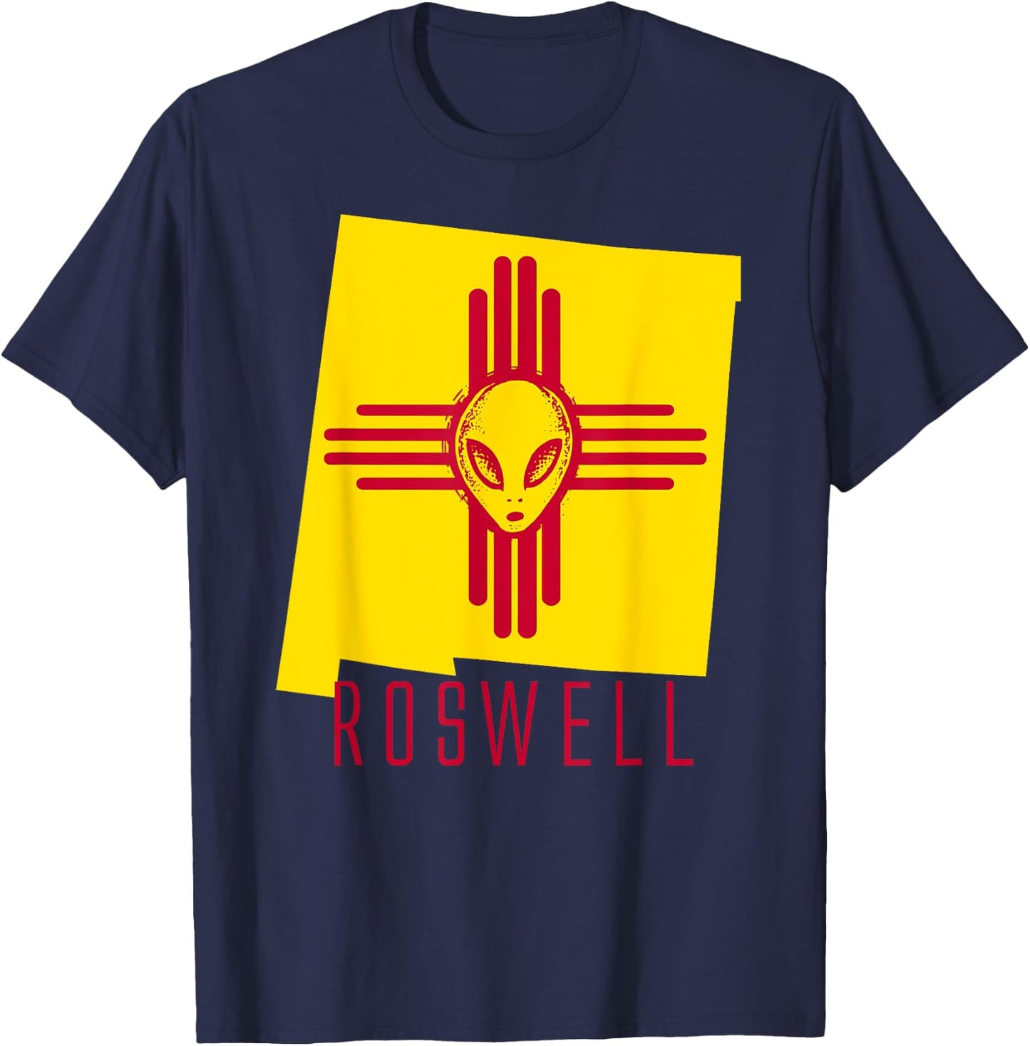 Roswell, New Mexico Flag Space Aliens NM Science Fiction T-Shirt - T-Shirt | Navy