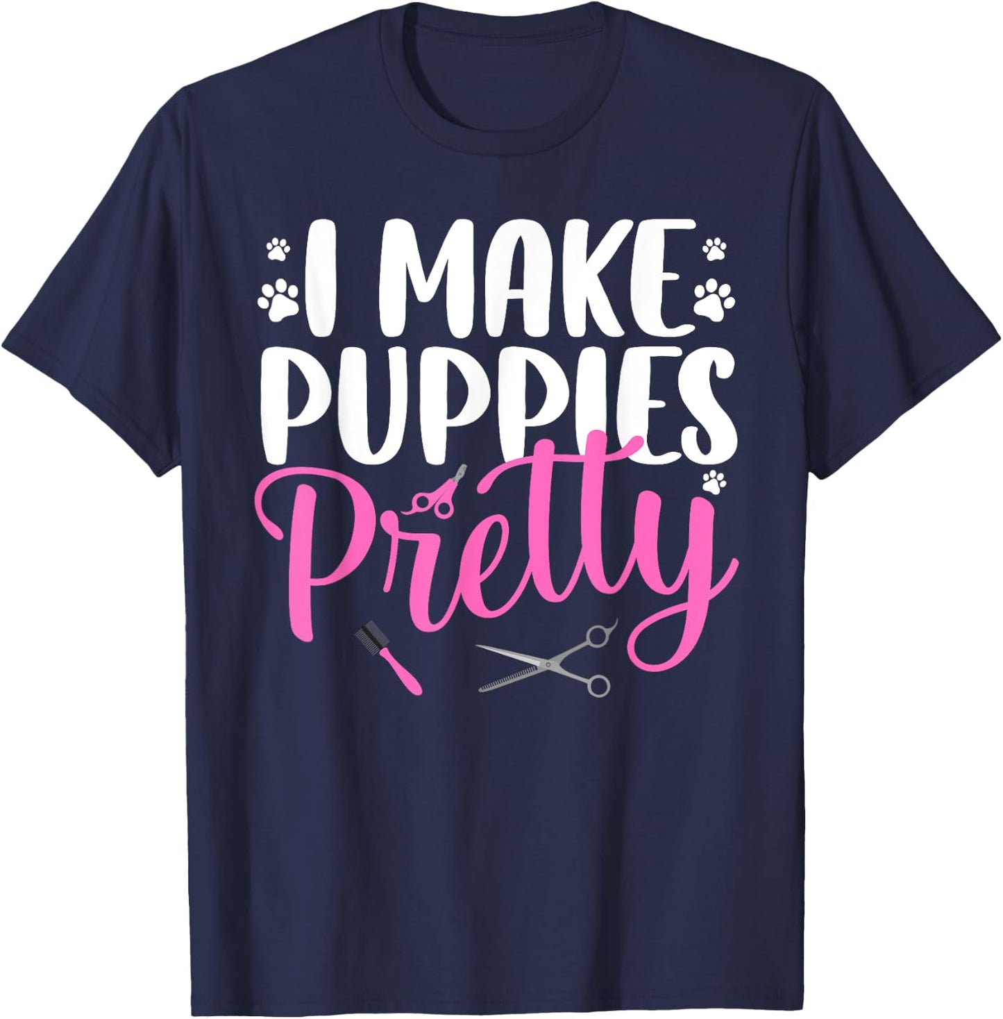 Cool Dog Groomer Art Women Pet Groomer Dog Grooming T-Shirt - T-Shirt | Navy