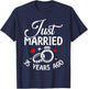 Just Married 35 Years Ago 35th Wedding Anniversary Marriage T-Shirt - T-Shirt | Navy