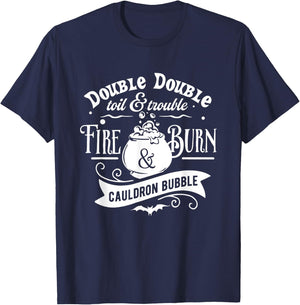 Double Toil And Trouble Shakespeare Macbeth Witch Halloween T-Shirt - T-Shirt | Navy