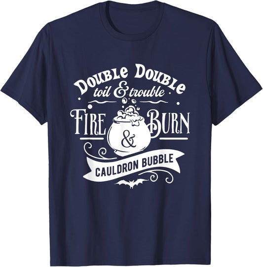 Double Toil And Trouble Shakespeare Macbeth Witch Halloween T-Shirt - T-Shirt | Navy