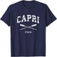 Capri Italy Vintage Nautical Crossed Oars T-Shirt - T-Shirt | Navy