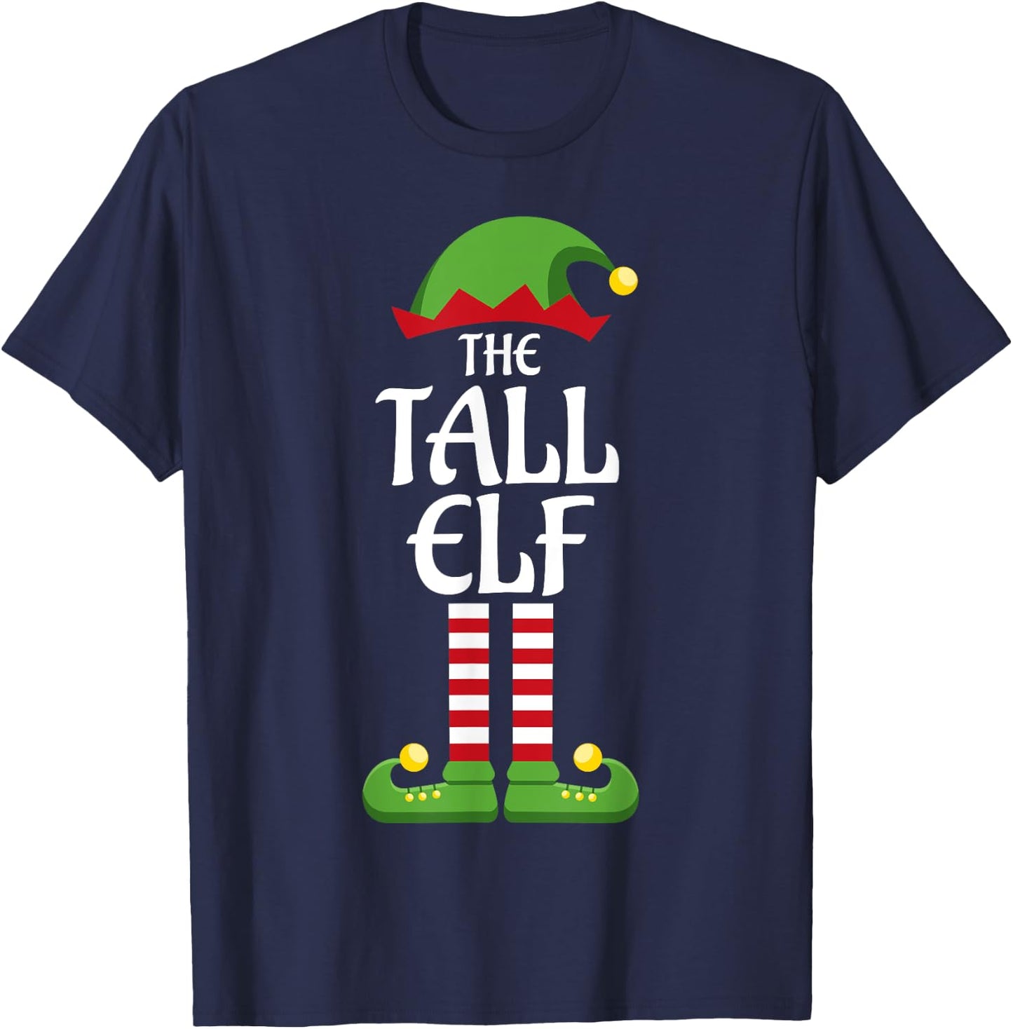 Tall Elf Family Matching Group Christmas T-Shirt - T-Shirt | Navy