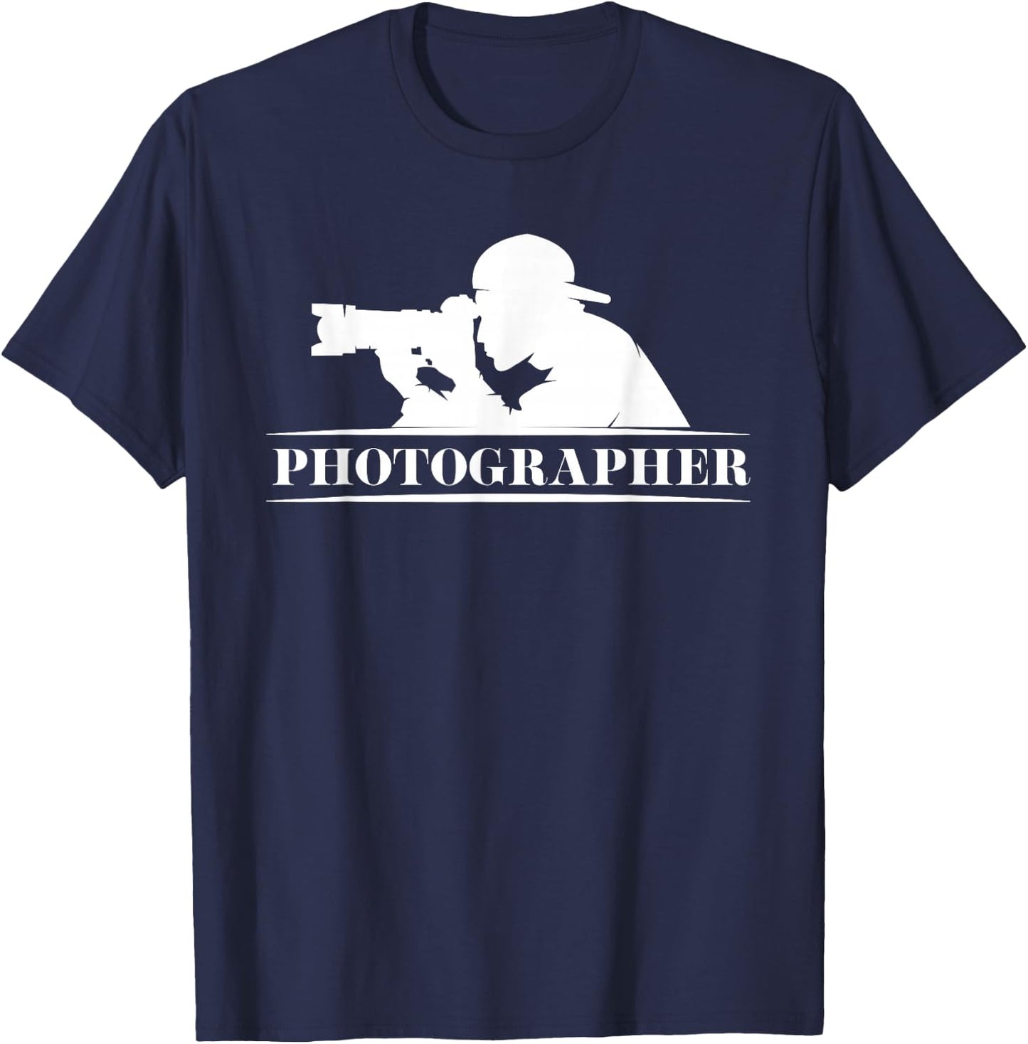 Photographer Camera Photography Photojournalist Lens Focus T-Shirt - T-Shirt | Navy