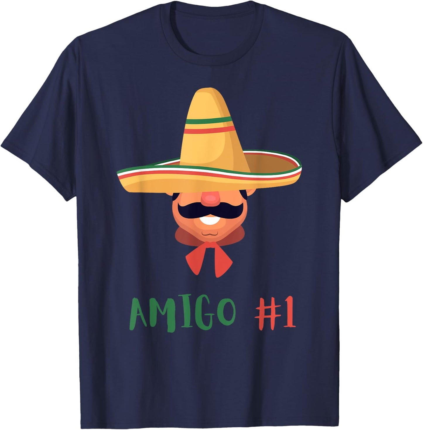 Funny Mexican Amigo #1 Group Matching DIY Halloween Costume T-Shirt - T-Shirt | Navy