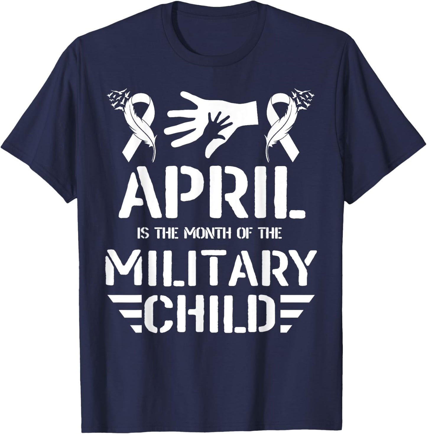April Is The Month Of The Military Child kids Army Soldier T-Shirt - T-Shirt | Navy