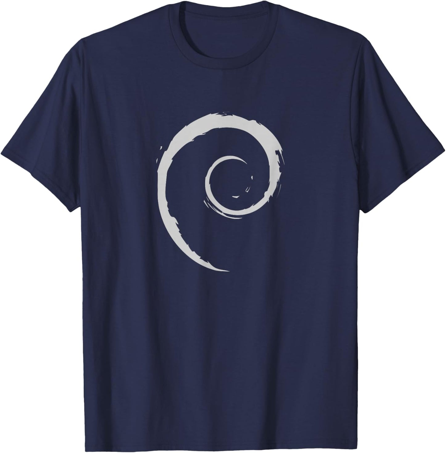 Debian Logo Spiral Minimalist T-Shirt - T-Shirt | Navy