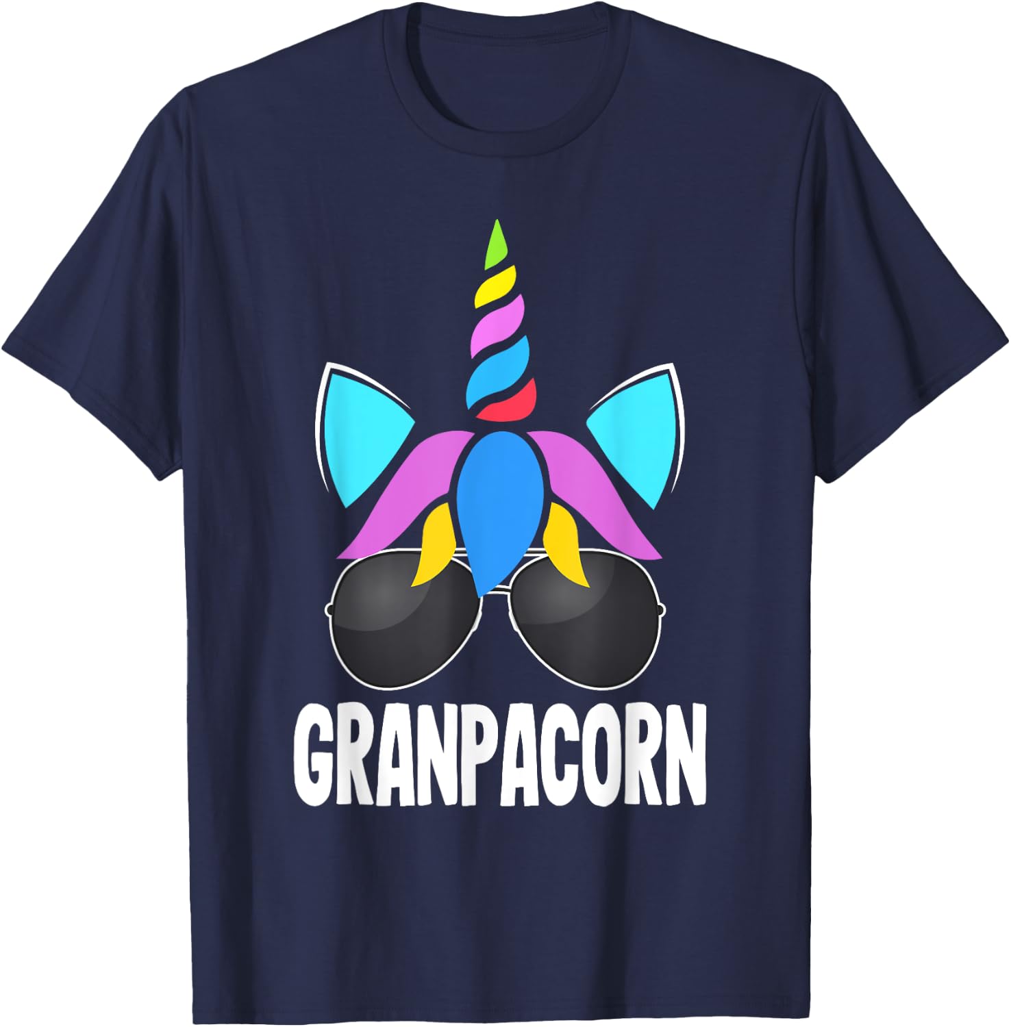 Grandpacorn Funny Unicorn Grandpa Father's Day T-Shirt - T-Shirt | Navy