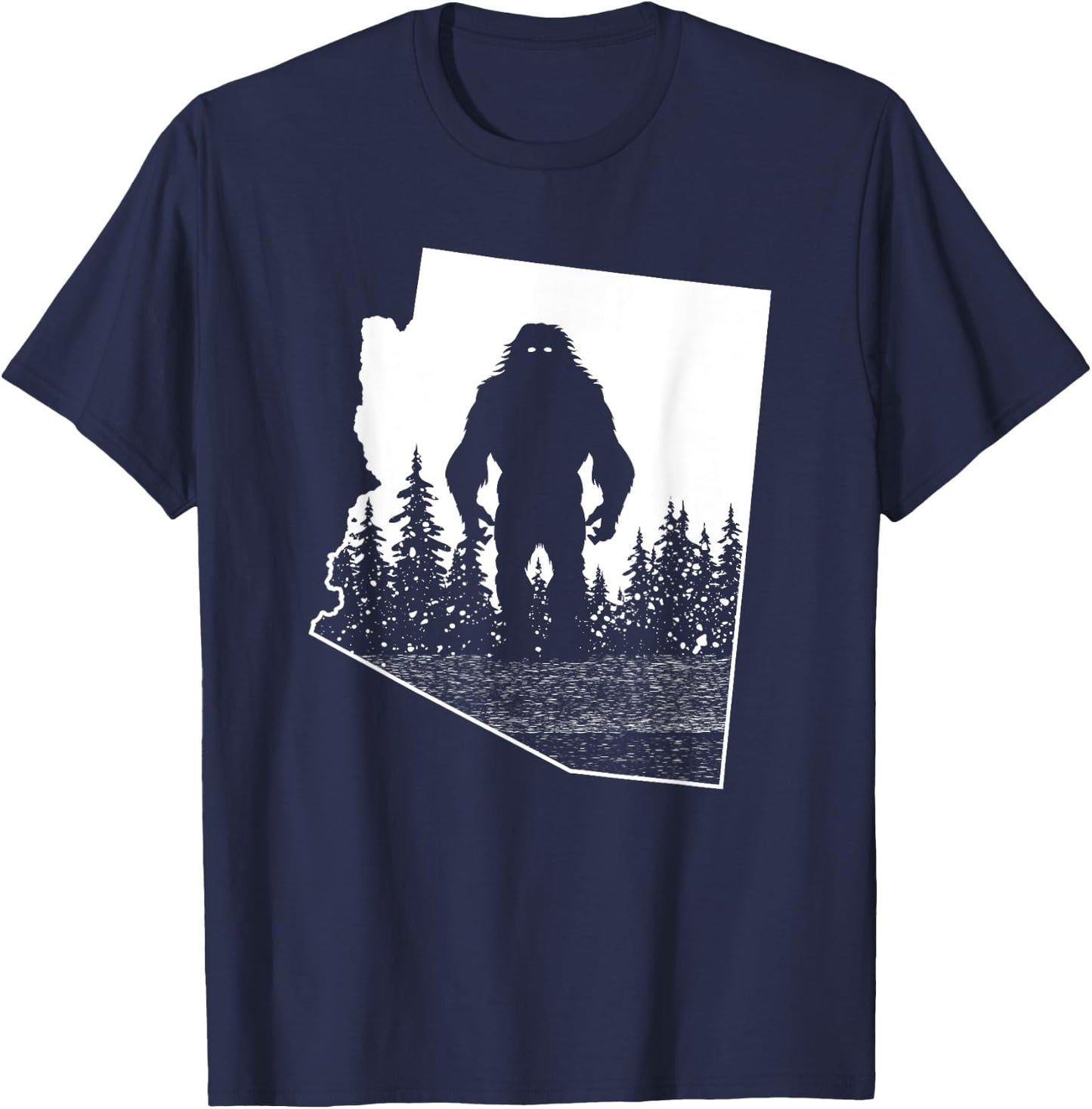Arizona Bigfoot Nature State Pride Cool Sasquatch Silhouette T-Shirt - T-Shirt | Navy