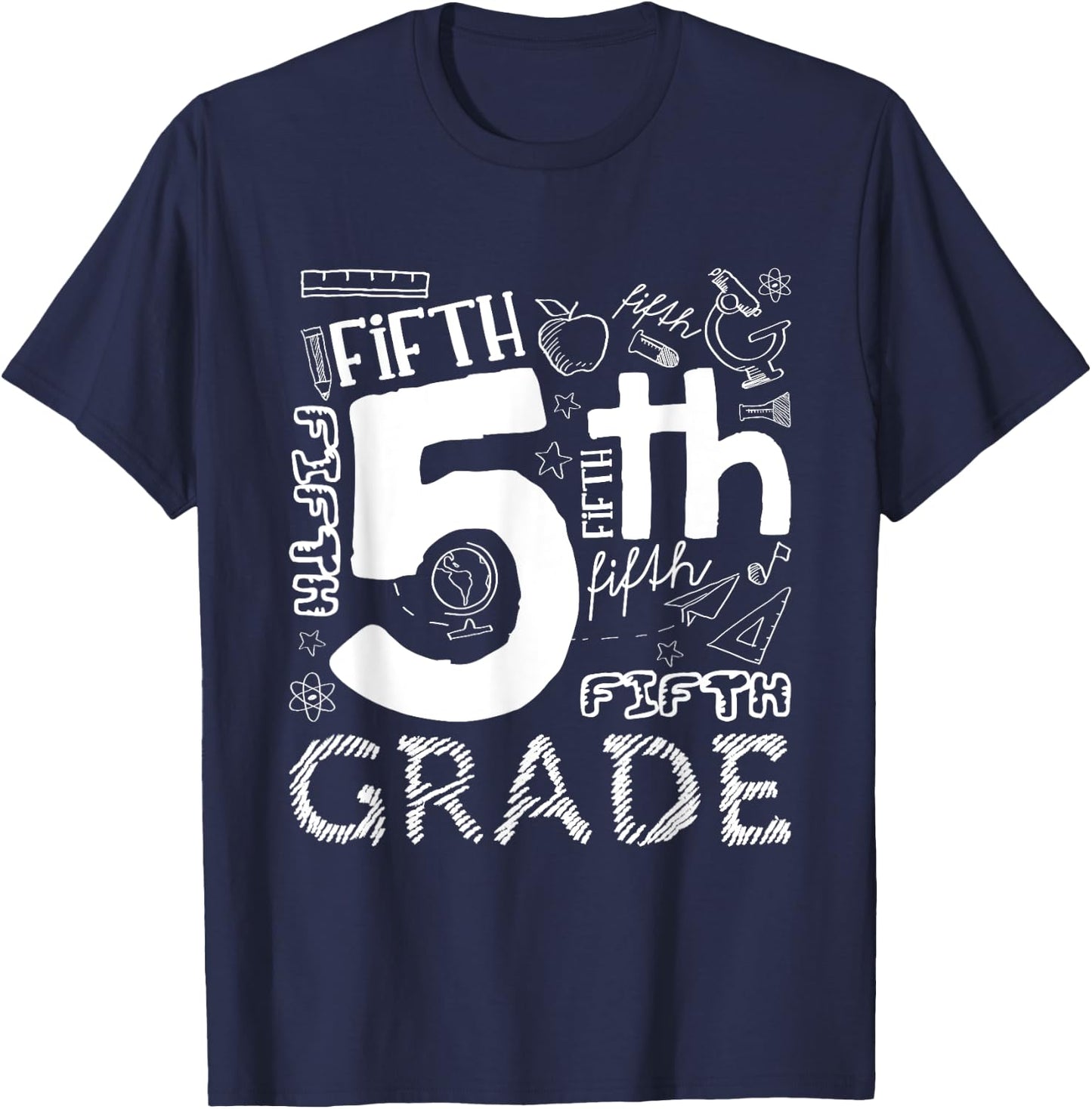 Hello 5th Grade Here I Come Teacher Fifth Grade Boys Girls T-Shirt - T-Shirt | Navy