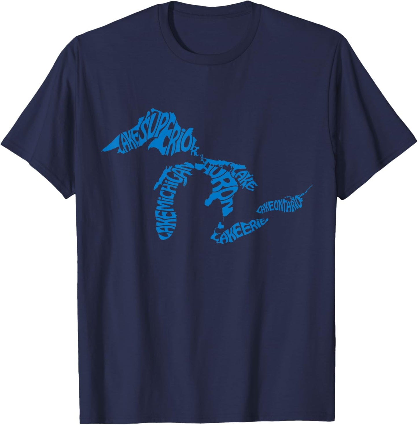 Michigan Love Great Lakes T-Shirt - T-Shirt | Navy
