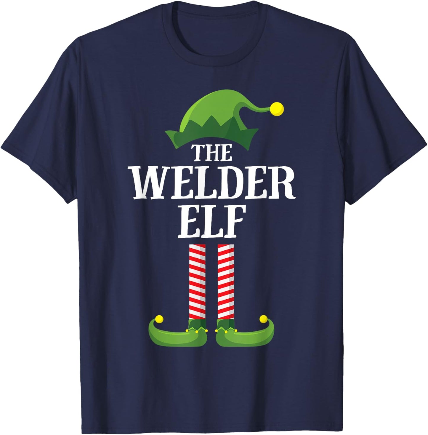 Welder Elf Matching Family Group Christmas Party Pyjamas T-Shirt - T-Shirt | Navy