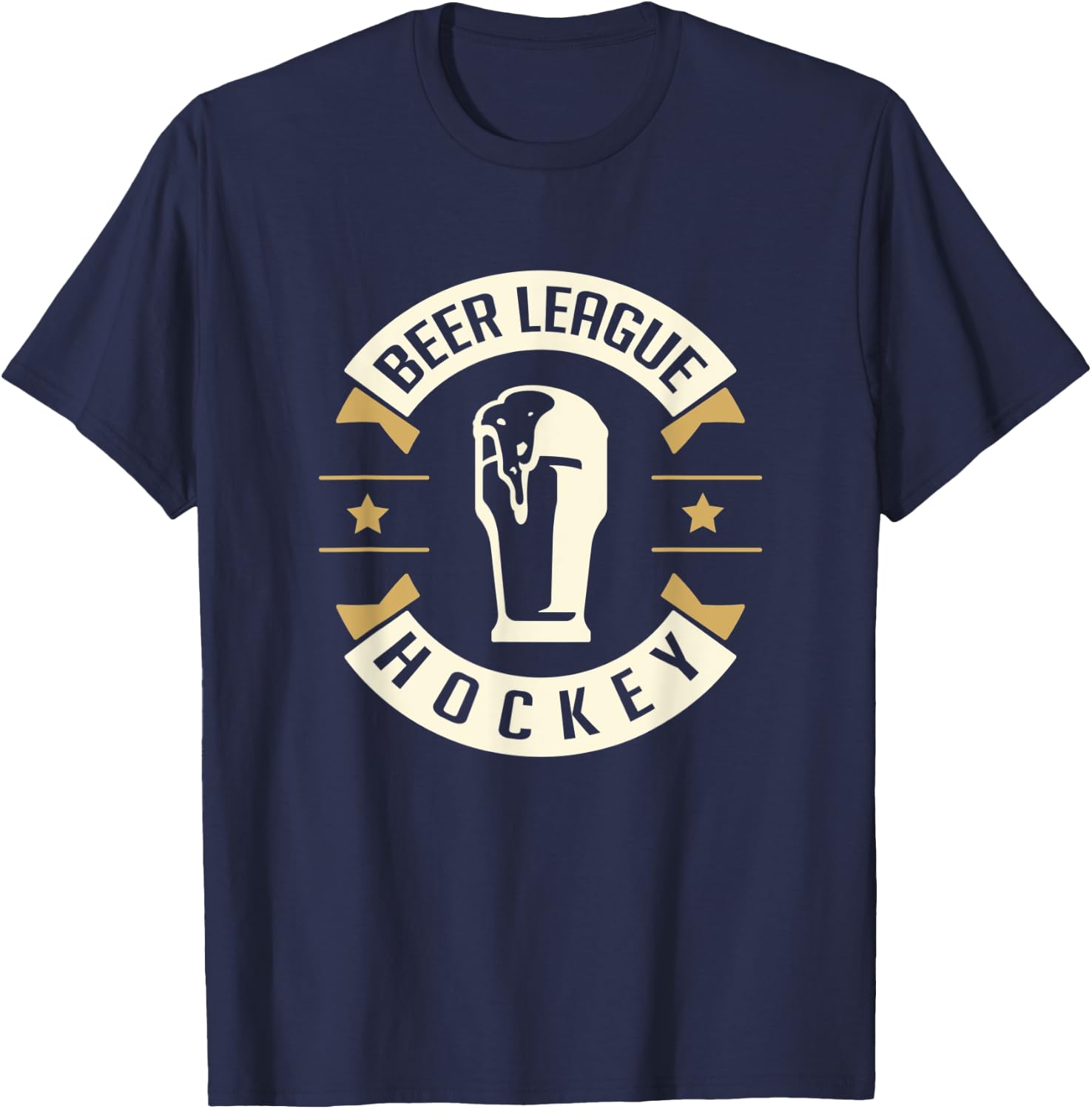 Beer League Hockey Rec Player Goalie Team Jersey T-Shirt - T-Shirt | Navy
